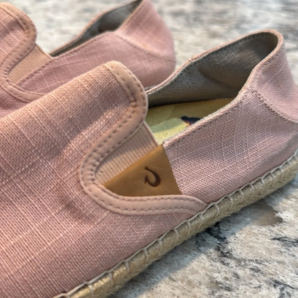 OluKai Kaula Pa’a Kapa Espadrille Slip On Shoes Pink Women’s Size 8.5